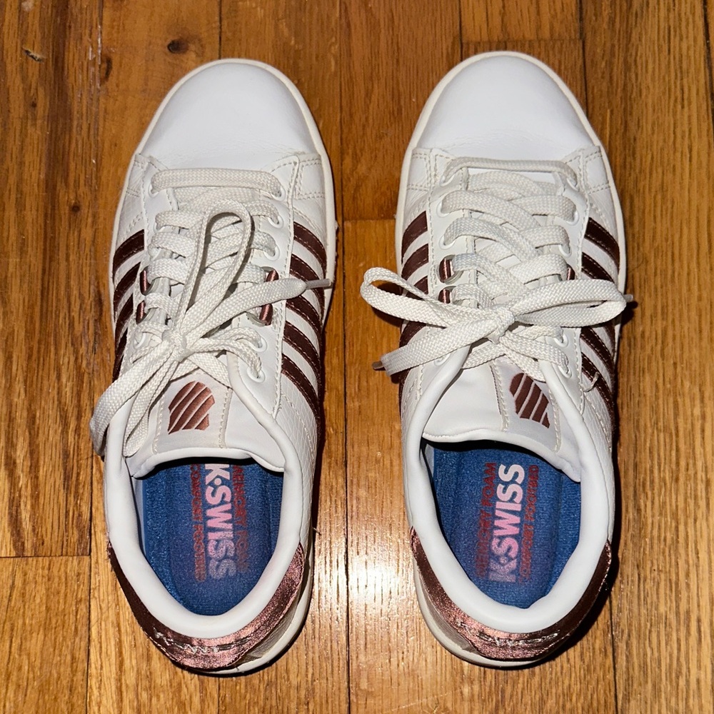 K-Swiss Hoke CMF Sneaker - White and Rose Gold Sneakers - Picture 14 of 16